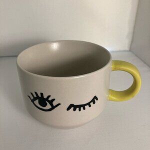 STARBUCKS Wink Eye Coffee w/  Yellow Handle Mug